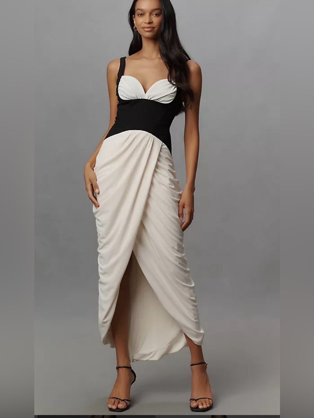 Anthropologie NWT Maeve Ruched Corset Midi Dress pit-pit 19-21 (mix46)